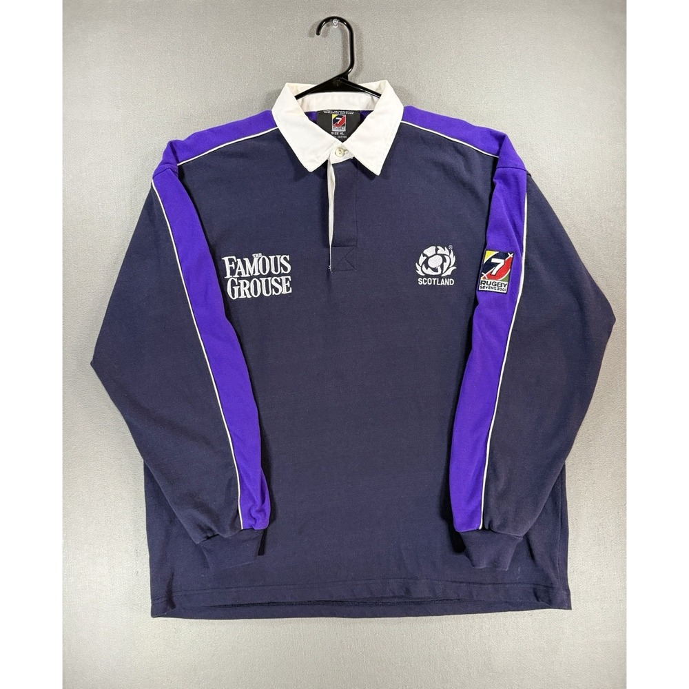 Sevens 2001 Scotland Rugby Union Long Sleeve Jersey Size XL Vintage Shirt Purple